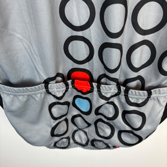 Primal Lilly Diabetes Cycling Jersey Short Sleeve Men's Small Gray Red Circles - Picture 5 of 5